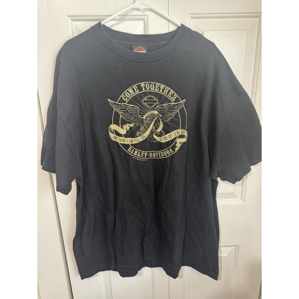 Harley Davidson Men’s 2XL Shirt Black Eagle Banner “Come Together”